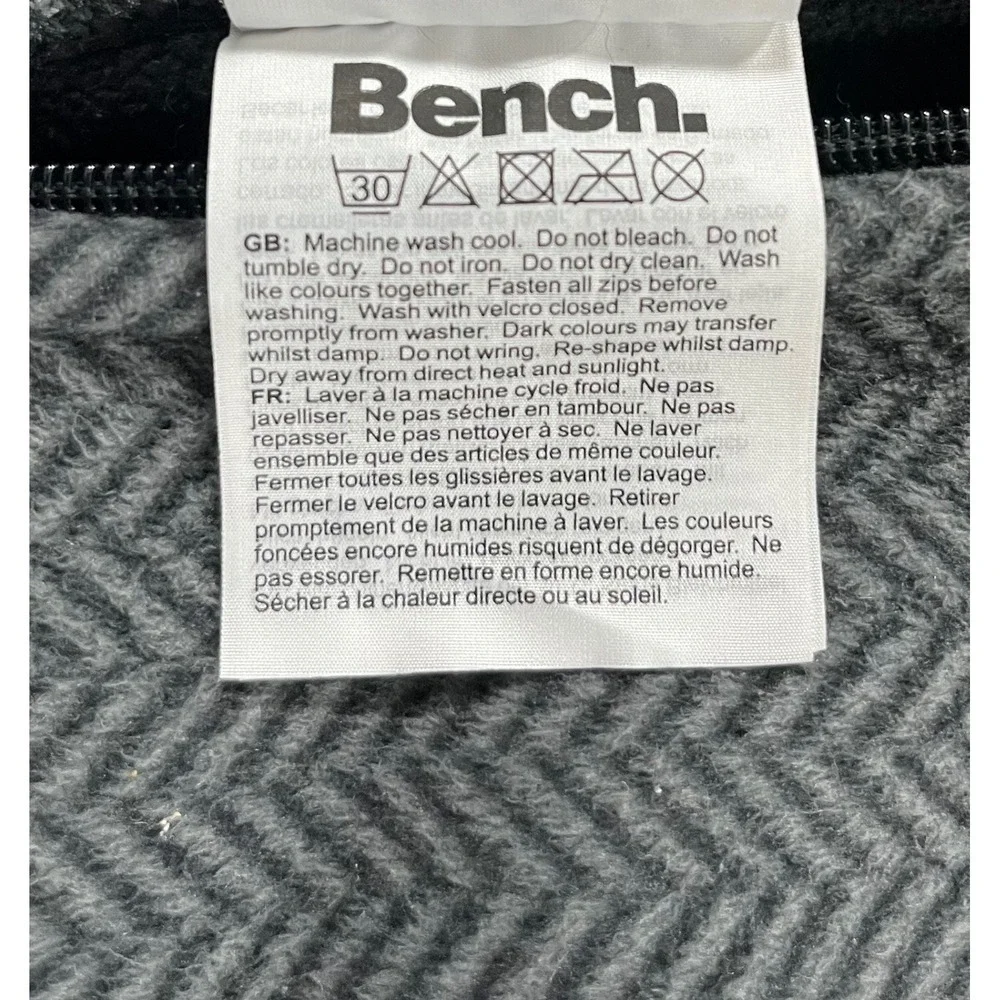 Bench Slinker II Herringbone Fleece Jacket‎ Womens XS Gray Hooded Gorpcore Coat